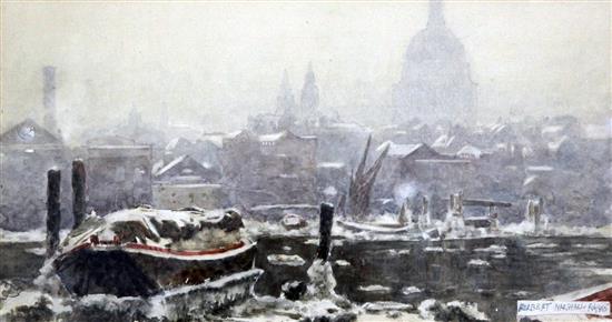 Herbert Menzies Marshall (1841-1913) An omnibus and figures below Edinburgh Castle,